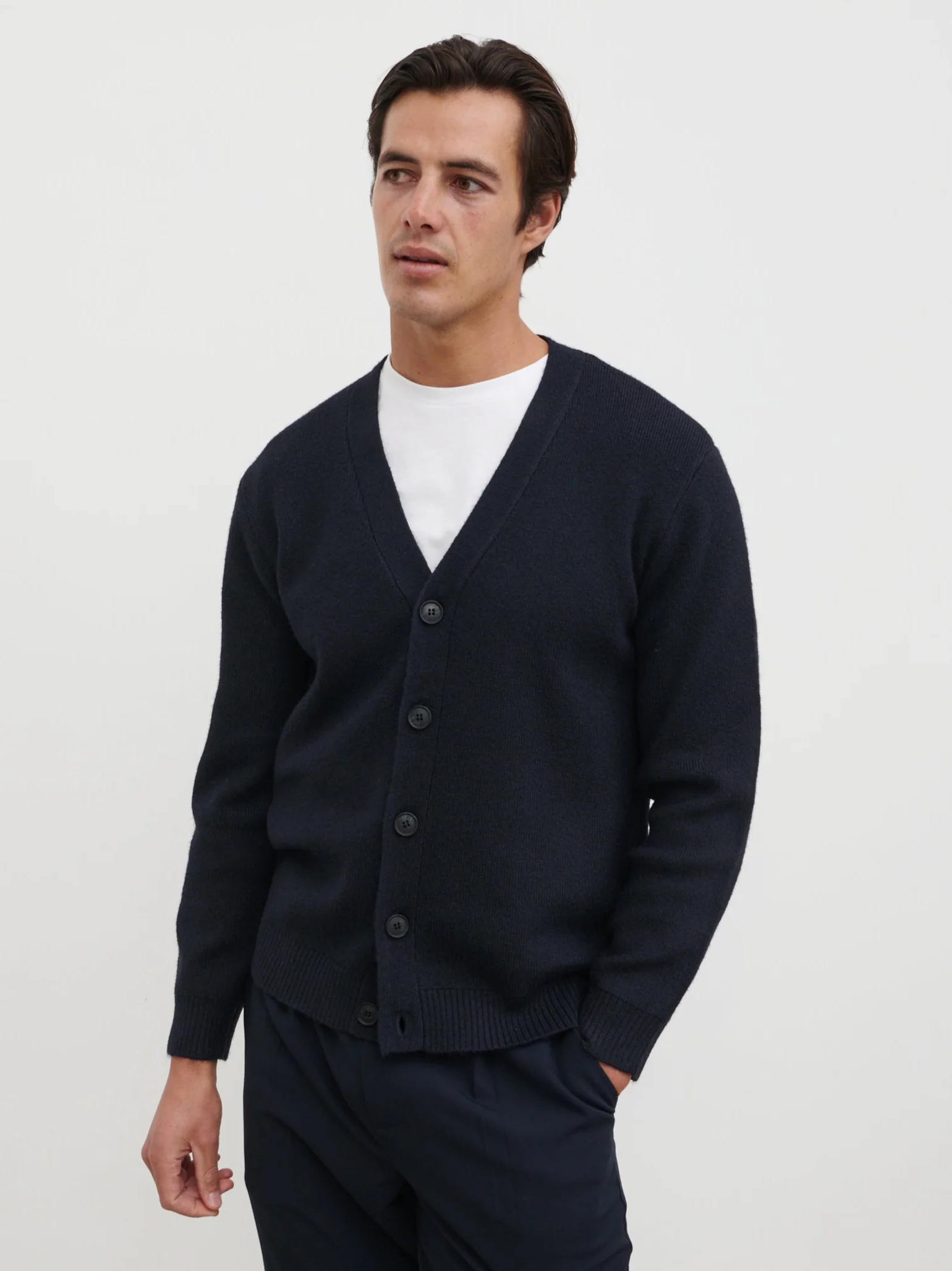 Louis Button Down Cardigan - Navy - Image 2